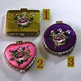 刺繍・化粧鏡 （３色セット）中国雑貨　【多幸屋】　西安民俗工芸品