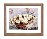 Claude Monet Chrysanthemum Flower Contemporary Home Decor Wall Picture Oak Framed Art Print