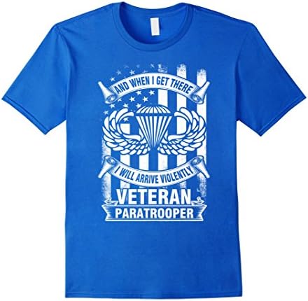 Men's Airborne T-shirt , and when i get there i will arrive violen Medium Royal Blue