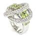 Ready for Action Sterling Silver Cocktail Ring w/Peridot & White CZs Ready for Action Sterling Silver Cocktail Ring w/Peridot & White CZs