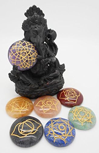 7 Chakra Symbol Set Crystal Balancing Stones