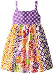 Girls Cotton/Polyester/Spandex Dots Print   Applique  Dress With a Bow(s) and Ruffles