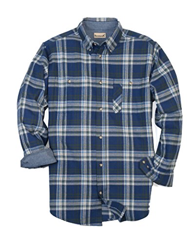 Backpacker Yarn dyed Flannel Shirt, Blue/Green, Large