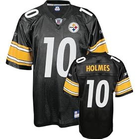 Santonio Holmes Black Reebok NFL Replica Pittsburgh Steelers Jersey