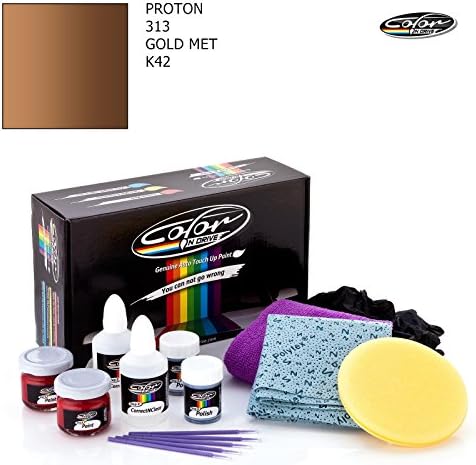 PROTON 313 / GOLD MET - K42 / COLOR N DRIVE TOUCH UP PAINT SYSTEM FOR PAINT CHIPS AND SCRATCHES / PLUS PACK