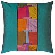 EXP Decorative Handmade Teal Blue & Patchwork Thai Silk Cushion Cover / Pillow Sham