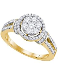 0.69CTW DIAMOND FLOWER RING