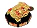 Feng Shui Mini Three Legged Wealth Frog (Money Frog or Money Toad) on a Wood Bagua Base to Attract Wealth and Good Luck