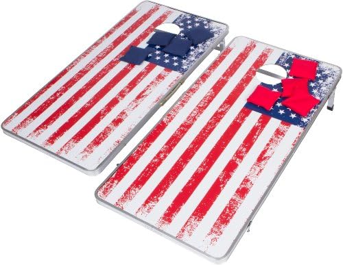 Tailgate360 Portable Bean Bag and Corn Hole Toss Set, American Flag, 4-Feet