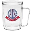 Captain 18 oz Insulated Coffee Mug, Clear