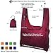 EcoJeannie Ripstop Nylon Foldable Reusable Bag, Reusable Shopping Bag, Grocery Bag, Built-in Pouch, RB0007 (Wine)