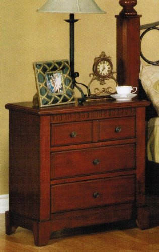 Nightstand Contemporary Style in Brown Finish