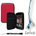 Red Durable Hard Nylon Protective Portfolio Slim Cover Case with Mesh Pocket For The Tegra 3 packed ASUS Eee Pad MeMO Android 7″ Tablet + Includes a Crystal Clear High Quality HD Noise Filter Ear buds Earphones Headphones 3.5mm Jack 370T