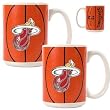 Miami Heat 2pc Ceramic Gameball Mug Set - Primary Logo NBA Basketball