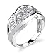 Stunning Elegance: Sterling Silver Size 6 Celebrity Inspired Cocktail Ring with CZ Diamonds