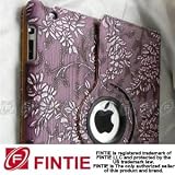 FINTIE(TM) Ultra Stylish 360 Degree Rotating PU Leather Case Smart Cover with Embossed Flowers (Purple) for Apple iPad 2 (wake up/sleep)