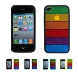 Apple iPhone 4 4S (iPhone 4G, iPhone 4S, iPhone 4th Generation) 16GB 32GB 64GB RAINBOW Crystal Case + Silicone Trim Case Skin Cover + Free Screen Protector (Many Colors Available)