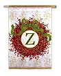 Monogram Holiday Wreath Regular Size Flag Z