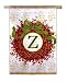 Monogram Holiday Wreath Regular Size Flag Z