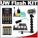 Intova Pixtreme PX-21 Underwater Flash Stobe &amp; Bracket Set + Optic Fiber Cable + 8 AAA Batteries and Charger + Cleaning Kit for Digital Camera's with Underwater Housing including: Intova, Snap Sights, Sea &amp; Sea, SeaLife, Ikelite, Fantasea, Canon PowerShot, Nikon Coolpix, Casio Exilim, Olympus Stylus, Pentax Optio &amp; Sony CyberShot