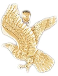 Dazzlers Solid 14k Gold Flying Eagle Charm Pendant Available in three colors from jewelsberry (weights: 5.9 grams only)