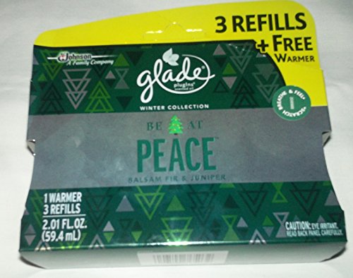 Glade PlugIns Oil Refills 3 refills and warmer - Be At Peace - Balsam Fir & Juniper