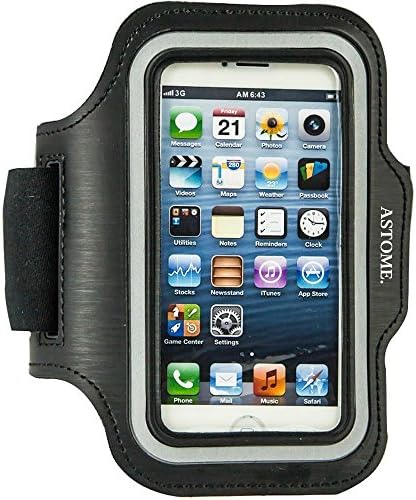 Running Armband for the Apple iPhone 5/5c/5s/ipod - Black Sport Armband With The Latest in Stylish Design with a Thick and Durable Neoprene High Quality Water Resistant Construction - Fits 4/4s - Great For Men and Woman Working Out At The Gym.