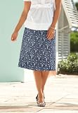 Stamp Print Poplin Skirt