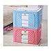 66L Storage Box with See-through Window, Tune Up Durable Oxford Fabric Foldable Steel Shelf Lidded Storage Box (Light Blue)