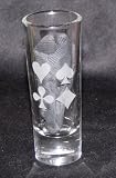 Playing Cards Suits Ace Heart Spade Club 2 oz. Etched Shooter Shot Glass