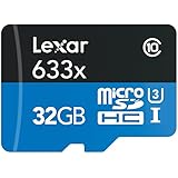 Lexar High-Performance MicroSDHC 633x 32GB UHS-I/U3 (Up to 95MB/s Read) w/USB 3.0 Reader Flash Memory Card LSDMI32GBBNL633R