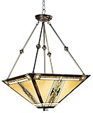 Walnut Mission Style Pendant Chandelier