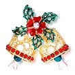Crystal Christmas Gift Christmas Bell Pin Brooch