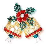 Pugster Crystal Christmas Gift Christmas Bell Pin Brooch