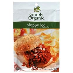 Simply Organic Sloppy Joe, Seasoning Mix, Certified Organic, 1.41-Ounce Packets (Pack of 12)