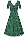 MUXXN Women's 50s Jade Cat V-Neck Cocktail or Wedding Swing Dress