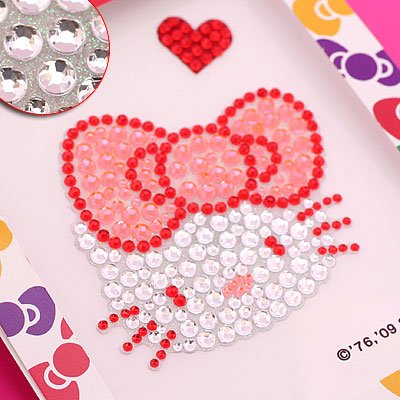 ≪東方神起：テーマソング/ハローキティ誕生35周年記念≫【Hello Kitty Colors】ハローキティー♪ビッグリボンジュエリーステッカー（レッド）DC-07KT