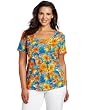 Jones New York Womens Plus-Size Printed Floral T-Shirt