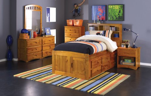 Twin Captains Bed Bookcase With 6 Drawers Desk Hutch Chair And