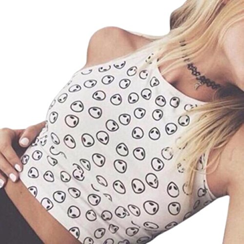 Lowpricenice(TM)Women Sleeveless Crop Tops Vest Alien Halter Tank Tops