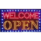 Open Welcome LED Neon Sign 20x10" Now Brighter and Bigger with On/off Animation + On/off Switch +Chain