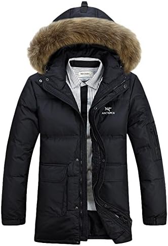 Tidecloth Men's Trendy Leisure Fit New Style Stand Collar Puffer Warm Down Coat Black 4XL