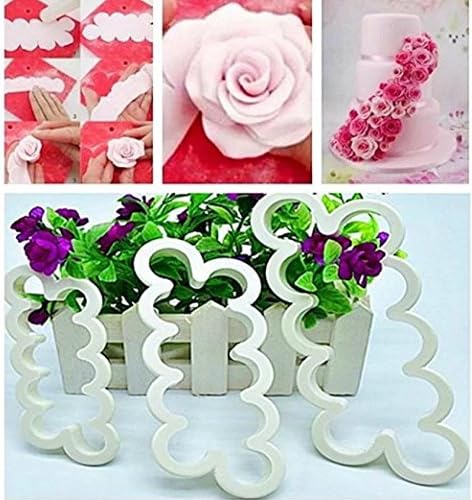 3 Size 3D Cookie Fondant Cake Decorating Mold Rose Flower Cutter Mould