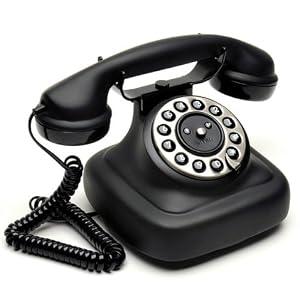 SITEL 40080T -  RETRO' TELEPHONE - TELEFONO FISSO Design VINTAGE RETRO - Nero Opaco