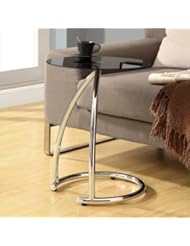 Home: Monarch Specialties Chrome Metal and Frosted Tempered Glass Accent Side Table - Monarch Specialties