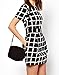 Baifern Women's Fashion Plaid Printed Short Sleeve Office Party Dress