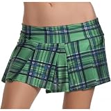 Blue Plaid Pleated Mini Skirt