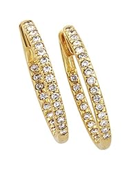 14K Yellow Gold Diamond Hoop Earrings - 1.00 Ct. -- LIFETIME WARRANTY