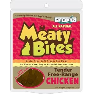 Meaty Bites - Chicken Grain Free Dog Treats 4oz by Free Range Chicken