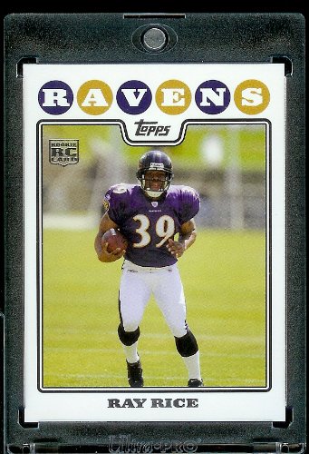 2008 Topps # 352 Ray Rice ( Rutgers ) RC - Rookie Card - Baltimore Ravens - NFL Trading Cards in a Protective Display Case!